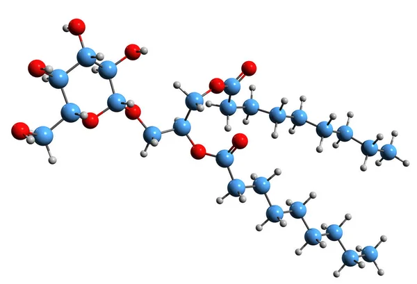 Image Galactolipid Skeletal Formula Molecular Chemical Structure Glycolipid Isolated White — Foto Stock