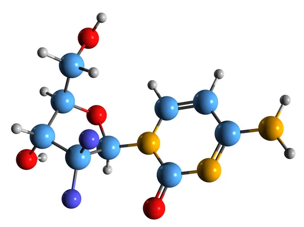 Image Gemcitabine Skeletal Formula Molecular Chemical Structure Chemotherapy Medication Isolated — Stock Photo, Image