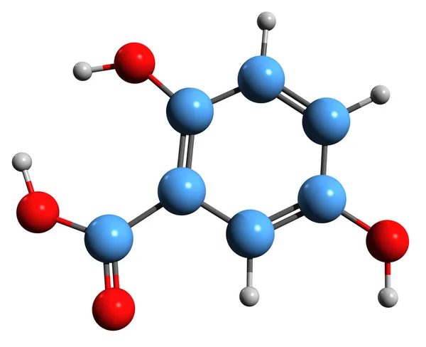 Image Gentisic Acid Skeletal Formula Molecular Chemical Structure Dihydroxybenzoic Acid — Φωτογραφία Αρχείου