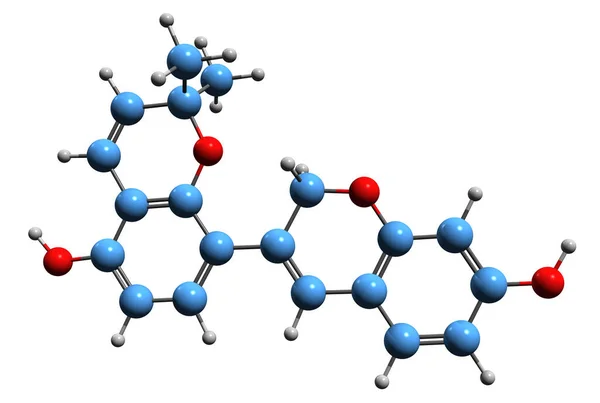 Image Glabrene Skeletal Formula Molecular Chemical Structure Isoflavonoid Isolated White — Fotografia de Stock