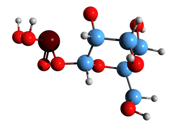 Image Glucose Phosphate Skeletal Formula Molecular Chemical Structure Isolated White — Stockfoto