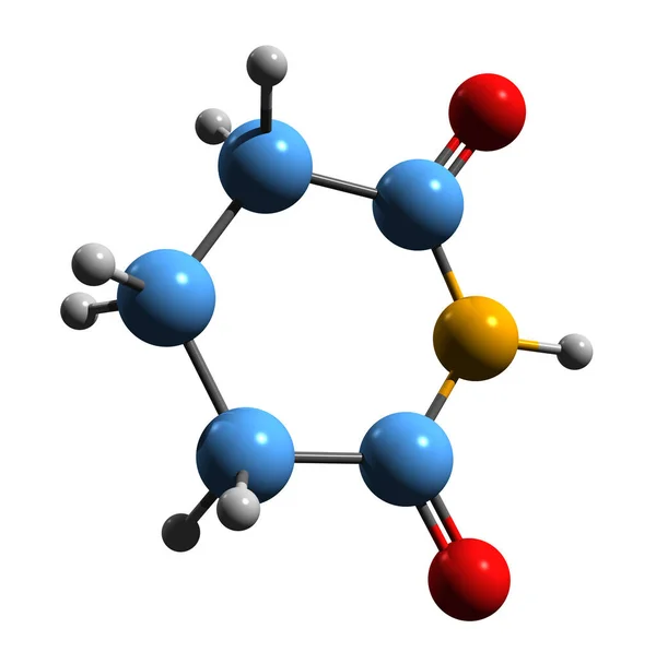 Image Glutarimide Skeletal Formula Molecular Chemical Structure Organic Compound Isolated — ストック写真