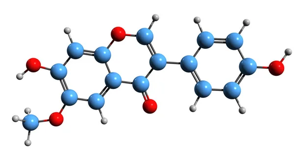 Image Glycitein Skeletal Formula Molecular Chemical Structure Methylated Isoflavone Isolated — Fotografia de Stock