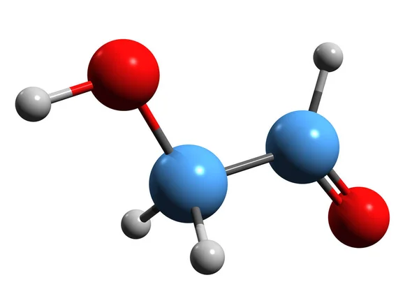 Image Glycolaldehyde Skeletal Formula Molecular Chemical Structure Hydroxyethanal Isolated White — Stock Photo, Image
