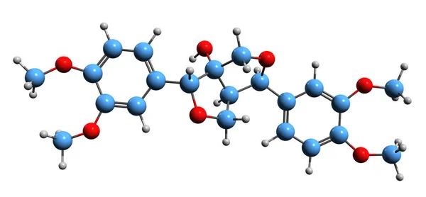 Image Gmelinol Skeletal Formula Molecular Chemical Structure Lignan Isolated White — Stockfoto