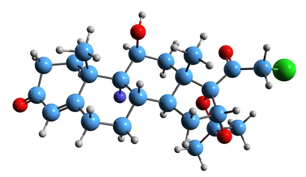 Image Halcinonide Skeletal Formula Molecular Chemical Structure Corticosteroid Isolated White — Stockfoto