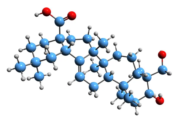 Image Hederagenin Skeletal Formula Molecular Chemical Structure Triterpenoid Isolated White — Stock Photo, Image