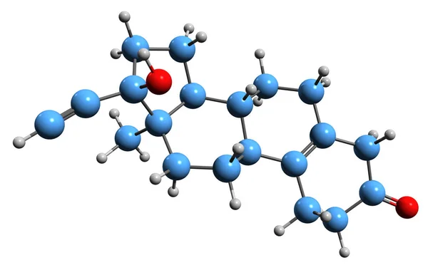Image Noretynodrel Skeletal Formula Molecular Chemical Structure Progestin Medication Isolated — Stock Photo, Image