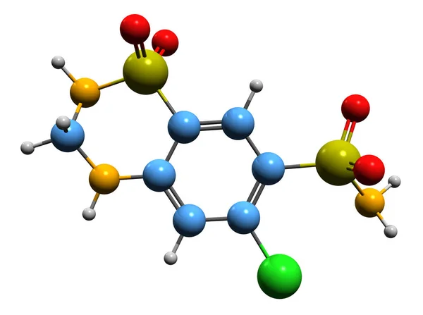 Image Hydrochlorothiazide Skeletal Formula Molecular Chemical Structure Diuretic Medication Isolated —  Fotos de Stock
