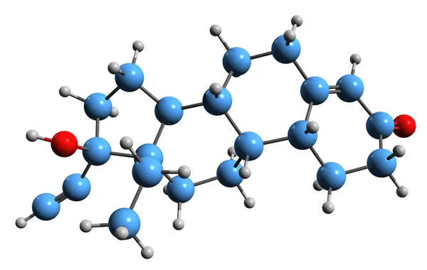 Image Norgestrel Skeletal Formula Molecular Chemical Structure Progestin Medication Isolated — Stockfoto