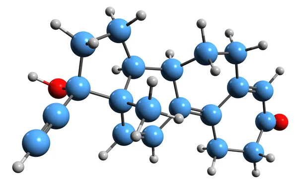 Image Norgestrienone Skeletal Formula Molecular Chemical Structure Progestin Medication Isolated — 스톡 사진