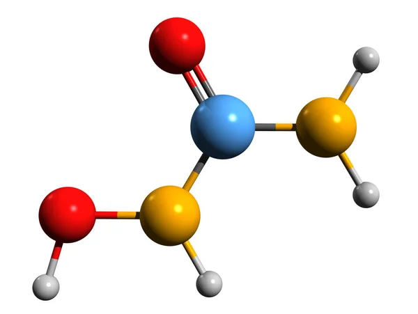 Зображення Формули Скелета Гідроксикарбаміду Молекулярна Хімічна Структура Гідроксикура Ізольована Білому — стокове фото