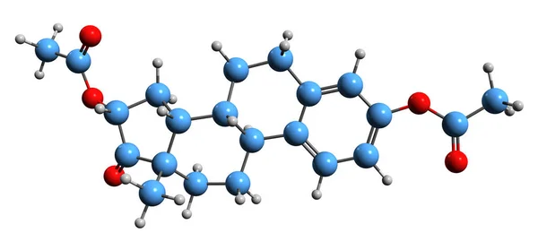 Image Hydroxyestrone Diacetate Skeletal Formula Molecular Chemical Structure Synthetic Steroidal — Fotografia de Stock