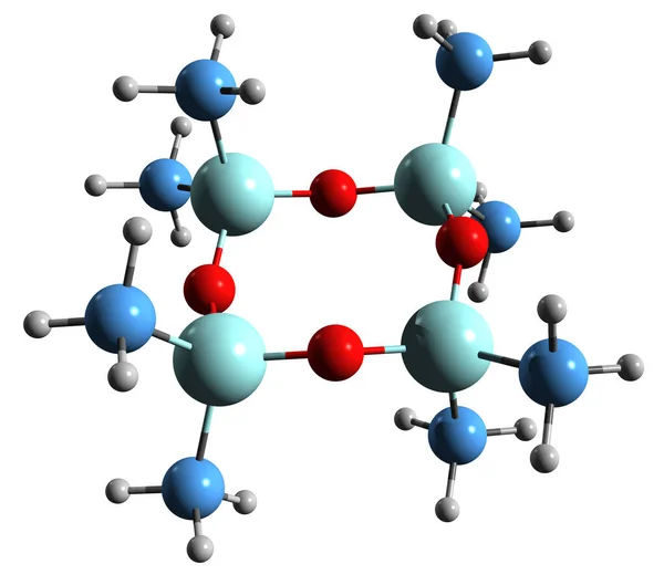 Image Octamethylcyclotetrasiloxane Skeletal Formula Molecular Chemical Structure Organosilicon Compound Isolated — стоковое фото