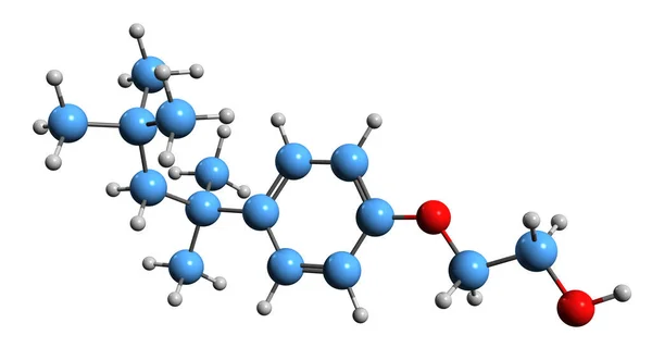 Image Octylphenoxypolyethoxyethanol Skeletal Formula Molecular Chemical Structure Nonidet Isolated White — Fotografia de Stock