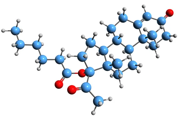 Image Hydroxyprogesterone Caproate Skeletal Formula Molecular Chemical Structure Progestin Medication — Stockfoto
