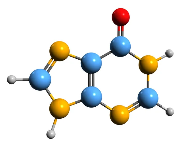 Image Hypoxanthine Skeletal Formula Molecular Chemical Structure Purine Derivative Isolated — ストック写真