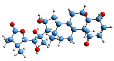  3D image of Ixocarpalacton A skeletal formula - molecular chemical structure of anti-cancer medicament isolated on white background