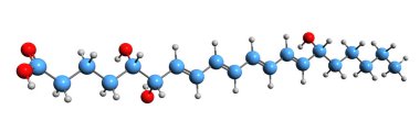  3D image of Lipoxin A4 skeletal formula - molecular chemical structure of autacoid metabolite isolated on white background