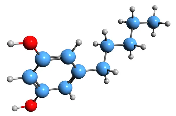 Image Olivetol Skeletal Formula Molecular Chemical Structure Pentylresorcinol Isolated White — Φωτογραφία Αρχείου