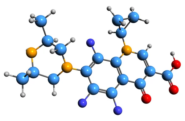 Image Orbifloxacin Skeletal Formula Molecular Chemical Structure Fluoroquinolone Antibiotic Isolated — Stockfoto