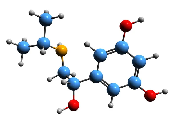 Image Orciprenaline Skeletal Formula Molecular Chemical Structure Bronchodilator Metaproterenol Isolated — Foto de Stock