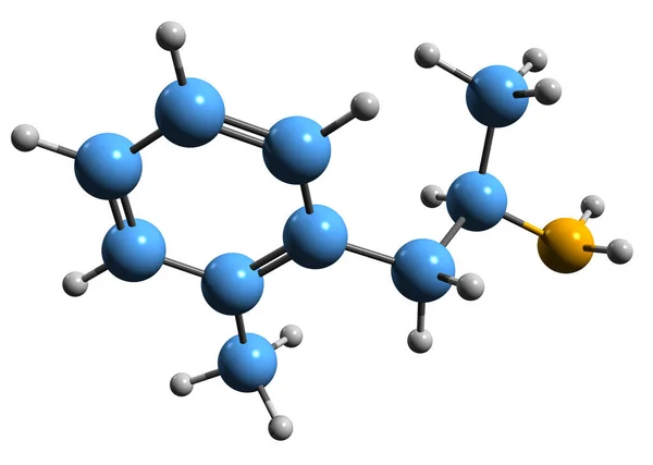 Image Ortetamine Skeletal Formula Molecular Chemical Structure Stimulant Drug Methylamphetamine — Foto de Stock