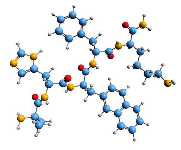 Image Ipamorelin Skeletal Formula Molecular Chemical Structure Ghrelin Growth Hormone — Stockfoto