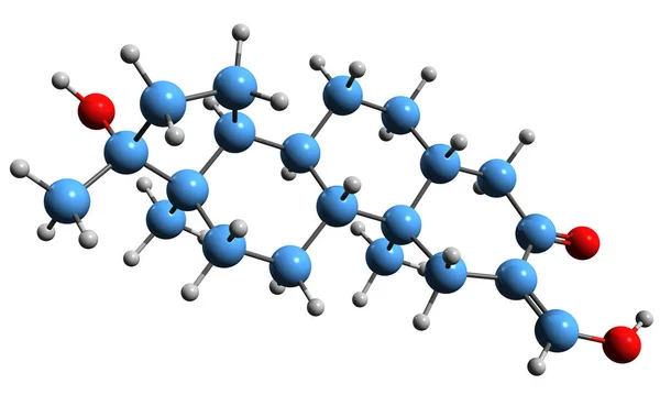 Зображення Скелетних Формул Оксиметолону Молекулярна Хімічна Структура Андрогенно Анаболічного Стероїду — стокове фото