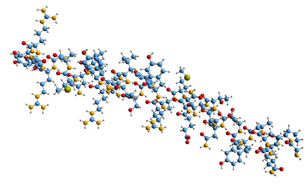 Image Pancreatic Polypeptide Skeletal Formula Molecular Chemical Structure Cells Polypeptide — Zdjęcie stockowe