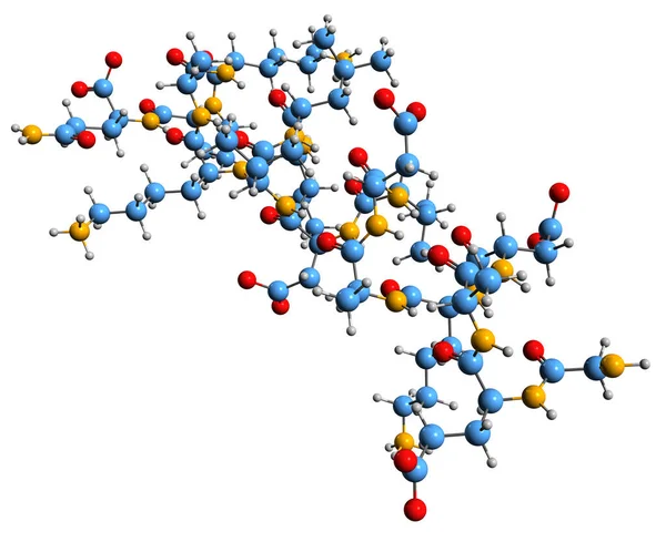 Image Parathyroid Hormone Skeletal Formula Molecular Chemical Structure Parathormone Isolated — Fotografia de Stock