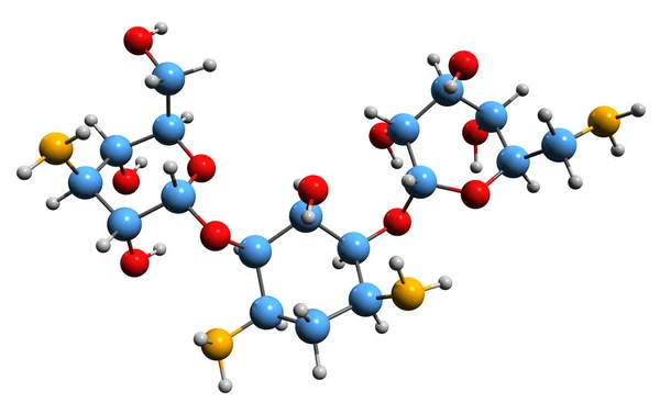 Image Kanamycin Skeletal Formula Molecular Chemical Structure Antibiotic Isolated White — Stockfoto