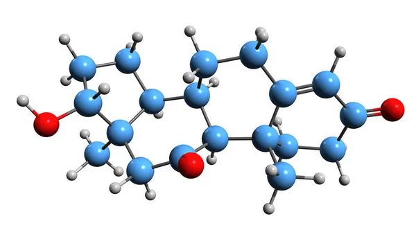 Image Ketotestosterone Skeletal Formula Molecular Chemical Structure Oxotestosterone Isolated White — стоковое фото