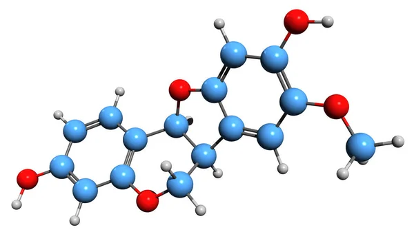 Image Kushenin Skeletal Formula Molecular Chemical Structure Pterocarpan Isolated White — Photo