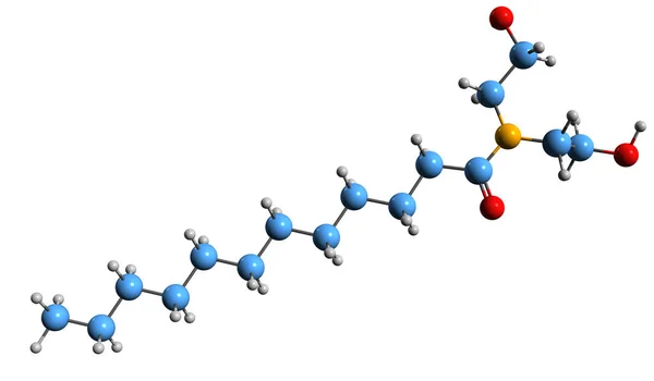 Image Lauroyl Diethanolamide Skeletal Formula Molecular Chemical Structure Surfactant Isolated — Stockfoto