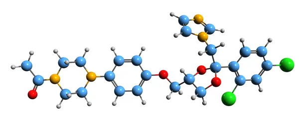 Image Levoketoconazole Skeletal Formula Molecular Chemical Structure Steroidogenesis Inhibitor Isolated — Foto de Stock