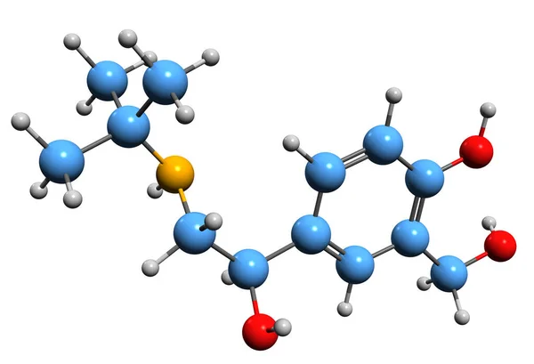 Image Levosalbutamol Skeletal Formula Molecular Chemical Structure Adrenergic Receptor Agonist — Stockfoto