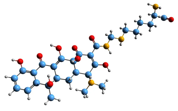 Image Lymecycline Skeletal Formula Molecular Chemical Structure Tetracycline Broad Spectrum — 图库照片