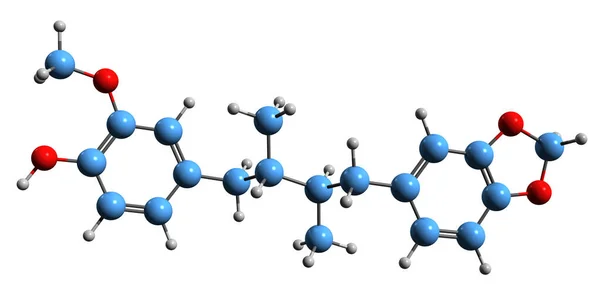 Image Macelignan Skeletal Formula Molecular Chemical Structure Anwulignan Isolated White — Foto de Stock