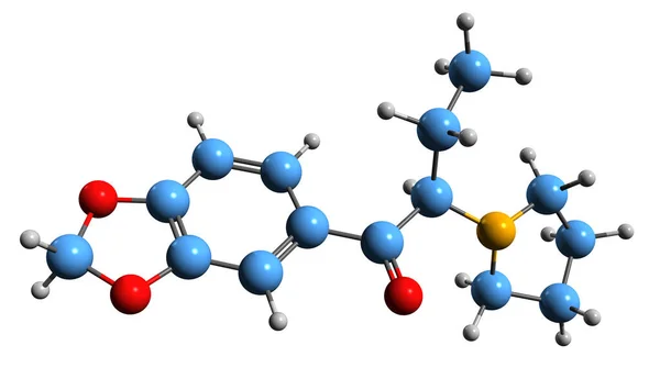 Image Mdpbp Skeletal Formula Molecular Chemical Structure Stimulant Isolated White — Stockfoto