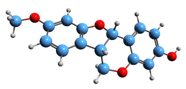 Image Medicarpin Skeletal Formula Molecular Chemical Structure Pterocarpan Isolated White — Stock Photo, Image