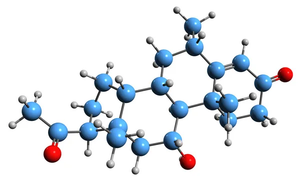 Image Medrysone Skeletal Formula Molecular Chemical Structure Synthetic Glucocorticoid Methylhydroxyprogesterone — 图库照片