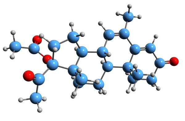 Image Megestrol Acetate Skeletal Formula Molecular Chemical Structure Progestin Medication — Photo