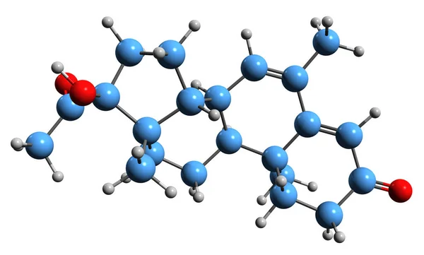 Image Megestrol Skeletal Formula Molecular Chemical Structure Progestin Isolated White — Foto de Stock