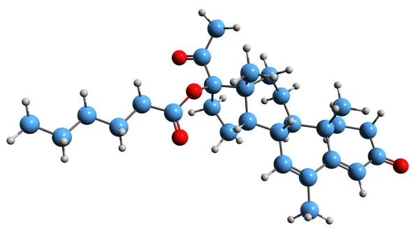 Image Megestrol Caproate Skeletal Formula Molecular Chemical Structure Progestin Medication — Zdjęcie stockowe