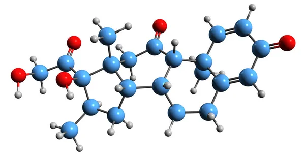 Image Meprednisone Skeletal Formula Molecular Chemical Structure Glucocorticoid Isolated White — 스톡 사진