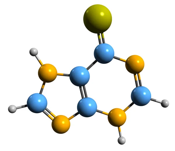 Image Mercaptopurine Skeletal Formula Molecular Chemical Structure Medication Mercaptopurine Isolated — Foto de Stock