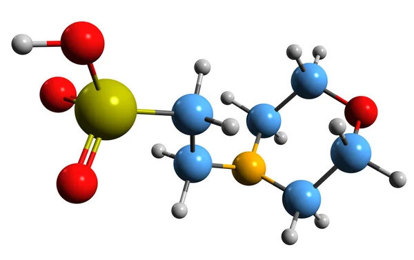 Image Buffer Mes Skeletal Formula Molecular Chemical Structure Morpholin Ylethanesulfonic — Foto de Stock