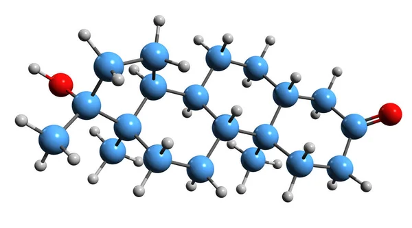 Image Mestanolone Skeletal Formula Molecular Chemical Structure Methylandrostanolone Isolated White — Stockfoto