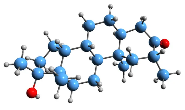 Image Methasterone Skeletal Formula Molecular Chemical Structure Methyldrostanolone Isolated White — Stockfoto